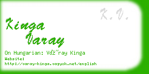 kinga varay business card